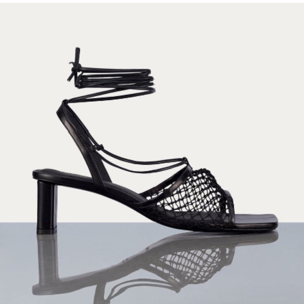 FRAME Le Adelaide Crochet Lace Up Sandal Sz 38.5 - Picture 2 of 11
